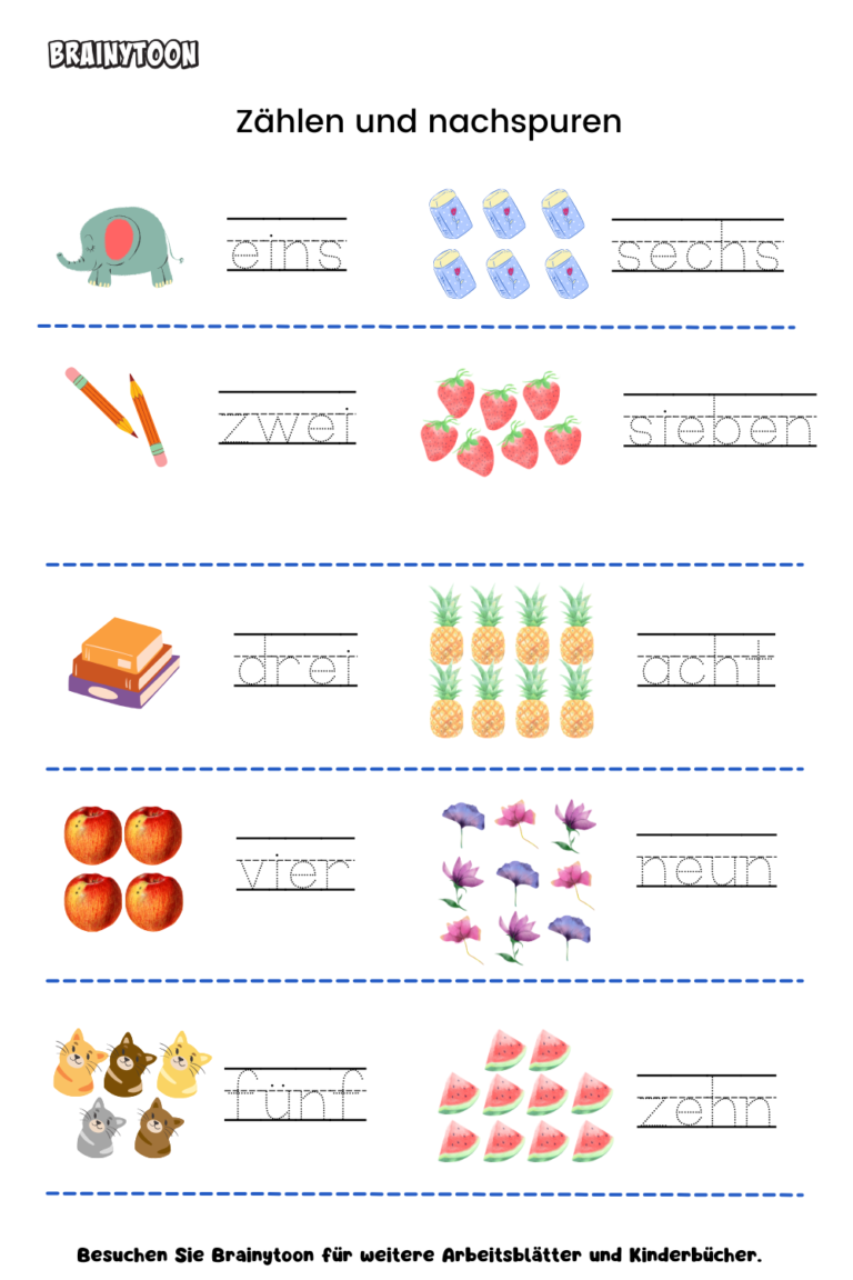  Arbeitsblatt Vorschule Zahlen 
