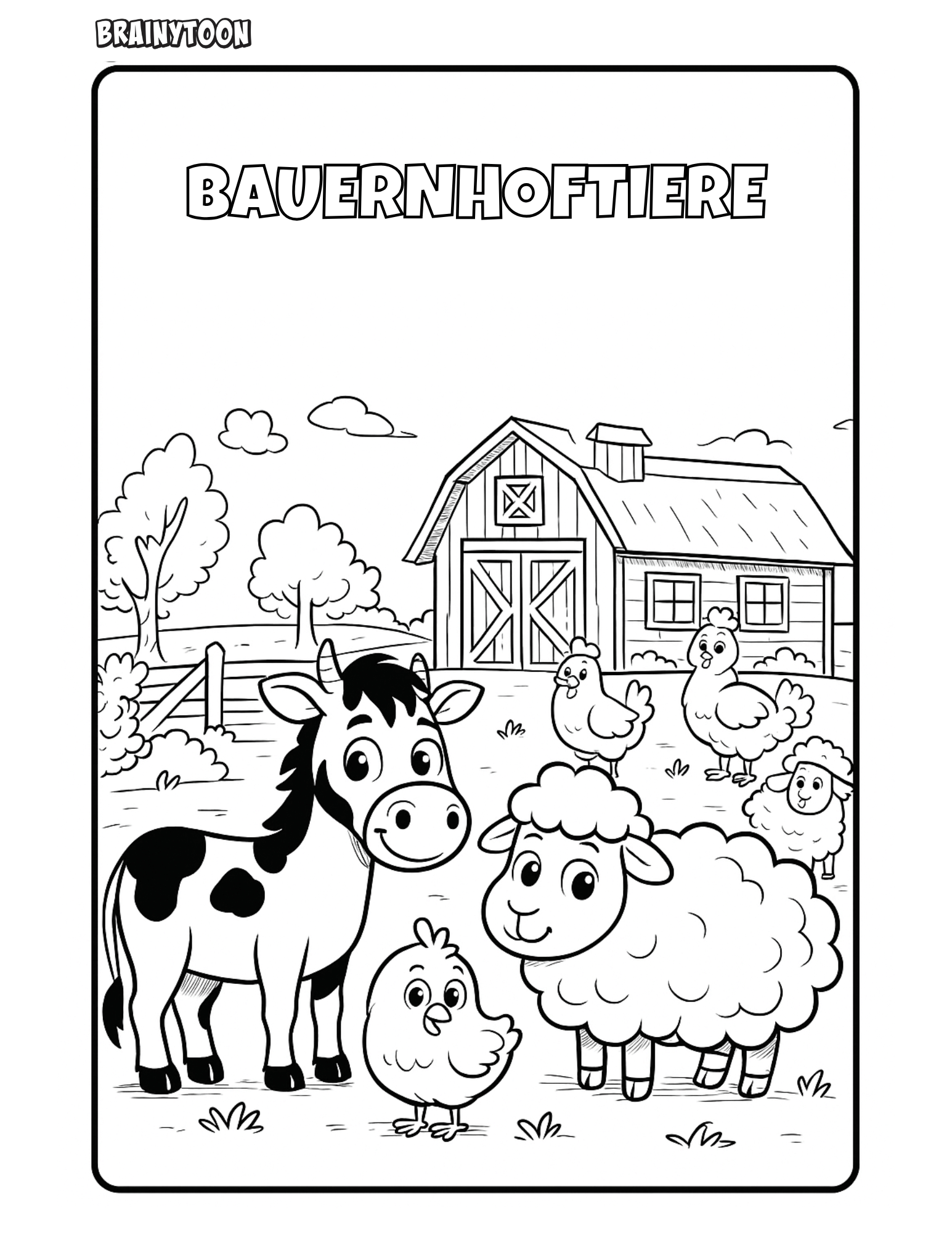 ausmalbilder bauernhoftiere