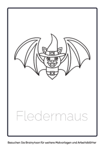 Fledermaus-Ausmalbild drucken