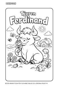Tjuren Ferdinand målarbild för barn