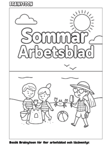 Sommartema arbetsblad förskola
