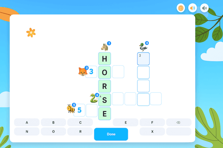 Korsord på engelska för barn