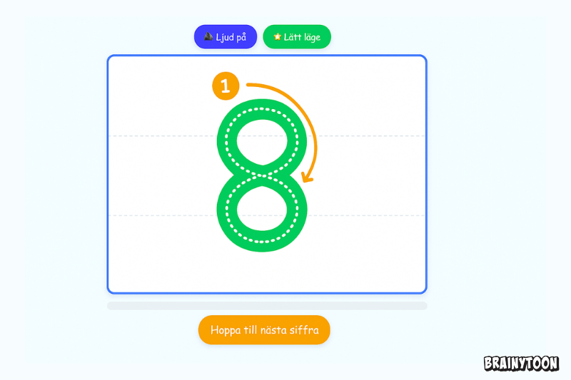 Lära sig skriva siffror med app