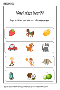 Bilder med övningar i logiskt tänkande