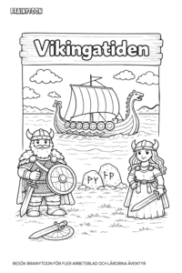 Vikingatiden färglägg bild