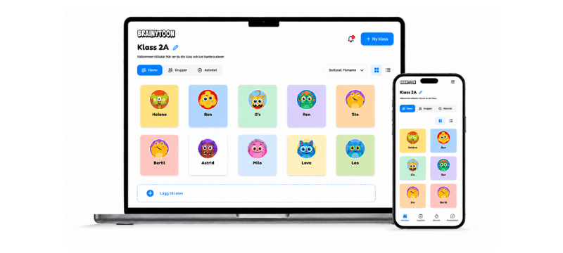 Brainytoon Klassrum app