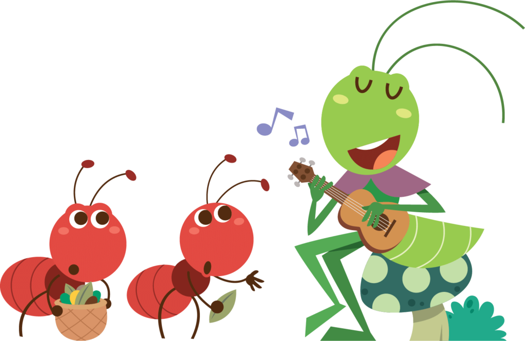The Ant and the Grasshopper Storybook for Kids