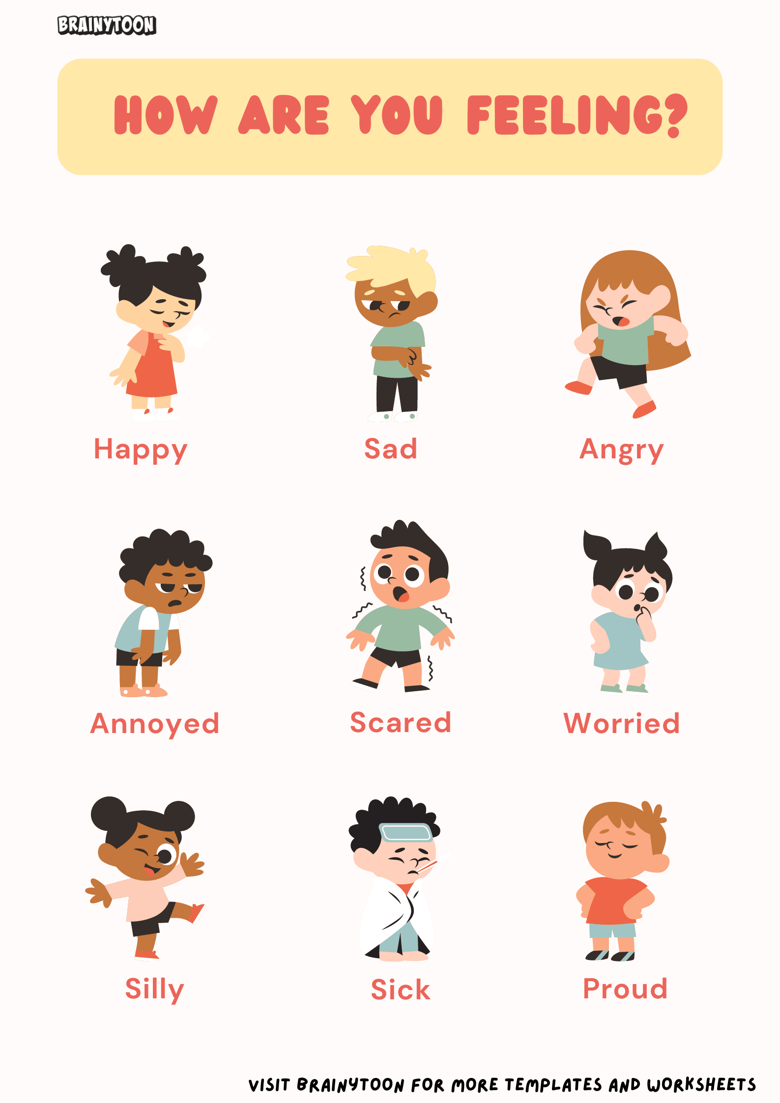 Printable emotions worksheets for preschoolers