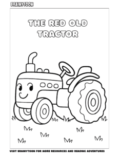 Print the Old Red Tractor Coloring Page
